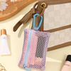 1pc Transparent Mesh Makeup Bag,Stylish Portable  Cosmetic Pouch with Zipper,Flat Design for Toiletries and Makeup Storage