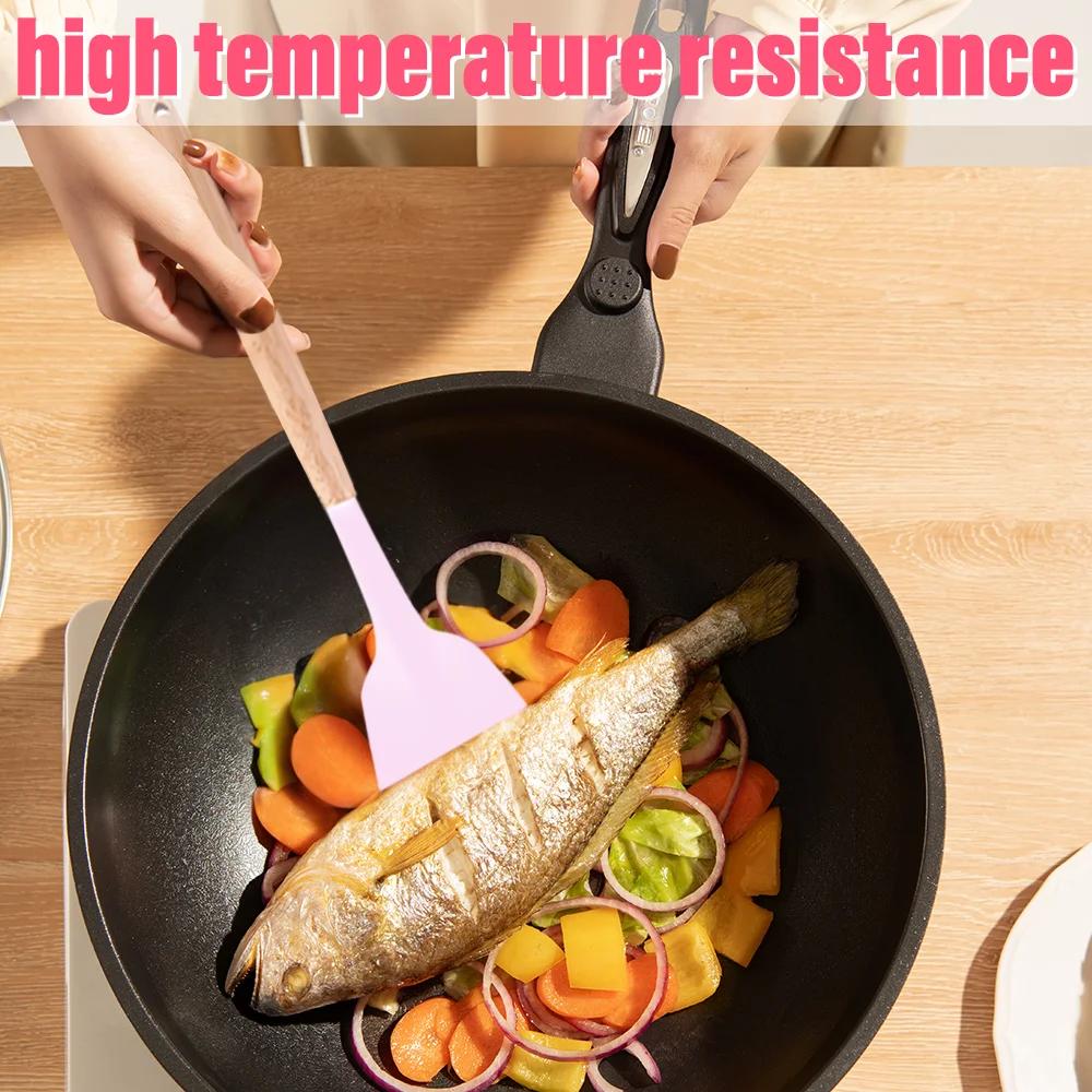 20 Stück Silikon Küchenmesser Hitzebeständig Antihaft Suppenlöffel Kochset mit Schere Schäler Fleisch schneiden Küchenzubehör