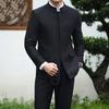 ROMON Men's Black Chinese Style Formal Suit Set