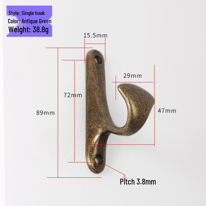 European Style Bathroom Coat and Hat Rack - Simple Steel Wall Hook for Clothes, Single Hook Hanging Accessory