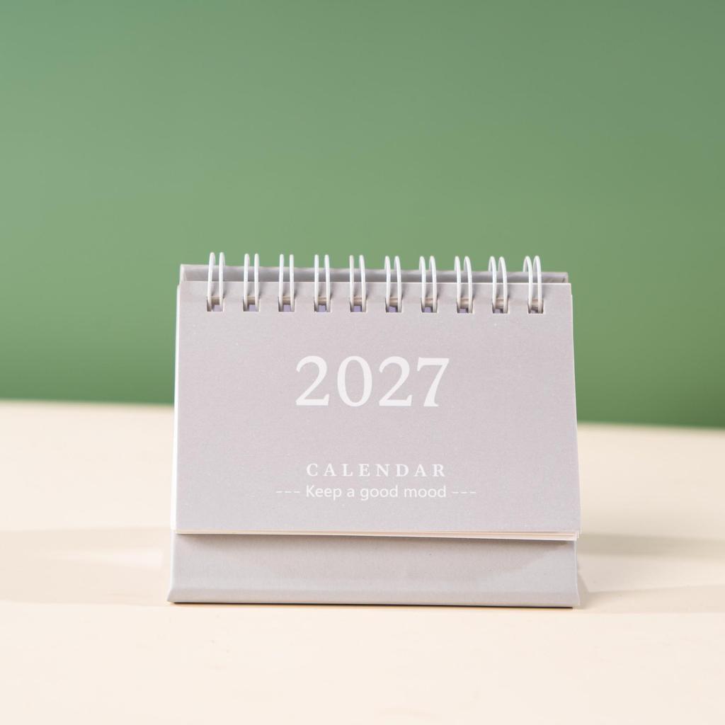2027 Simple & Fresh Desktop Planner Notebook - English Version