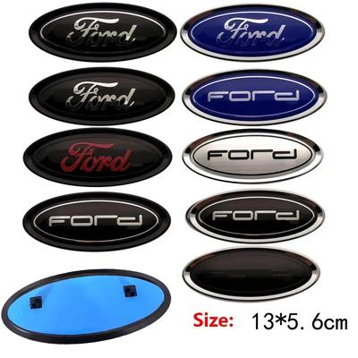 13x5.6CM 2-Pins Emblem Front Hood Rear Trunk Badge Auto Exterior Accessory For Escape Edge Focus Fusion Mondeo Kuga Fiesta