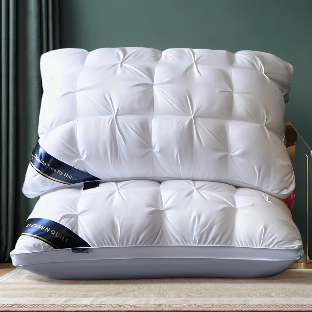 Neck Support Sleeping Pillow 5-Star Hotel Quality Deep Sleep White Satin Cover Bed Pillow Home Bedroom Decor Accessories Supplie