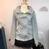 Retro Szara Bluza dla Kobiet Vintage Bluza z Kapturem Bluza Wiosna Jesień Kurtka z Kapturem dla Kobiet Płaszcz Damski
