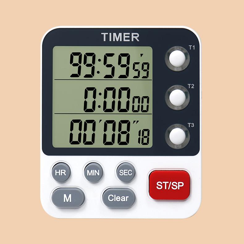 Three-channel Timer Reminder Timer Kitchen Cooking Industry Students Can Turn Off and Mute