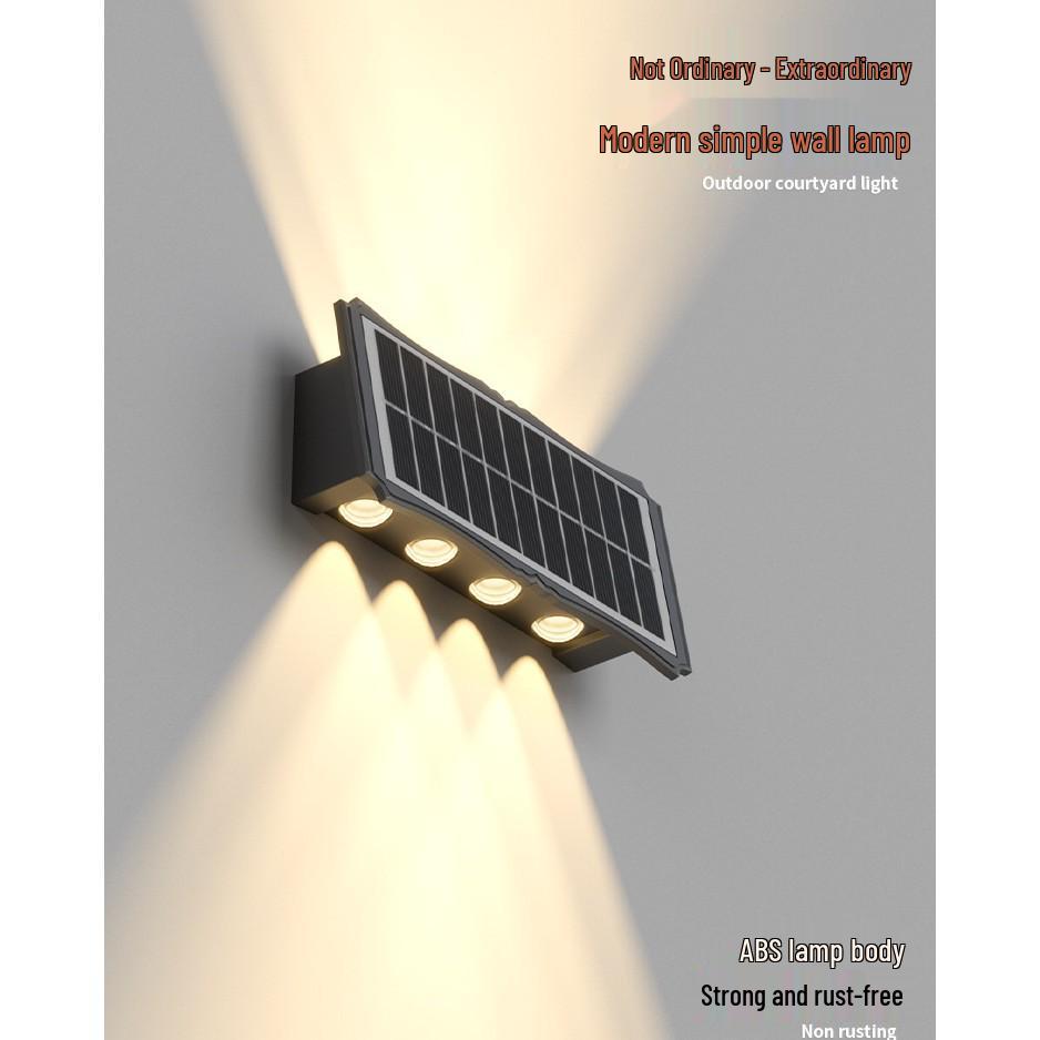 Color-Changing Waterproof Solar Wall Lamp for Gardens and Courtyards