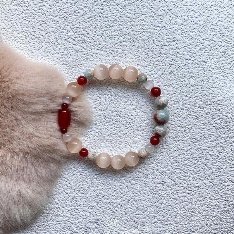 New Chinese Style Niche Delicate Glass Beaded Imitation Shoushan Stone Bracelet
