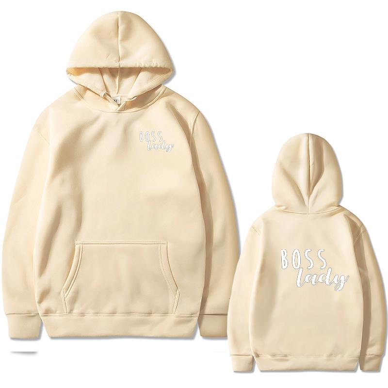 Hoodie Casual Sweatshirt Long Sleeve Hoodie Pullover Sweatshirt Boss Lady Print Hoodie Sweatshirt  Loose Tops Outerwear