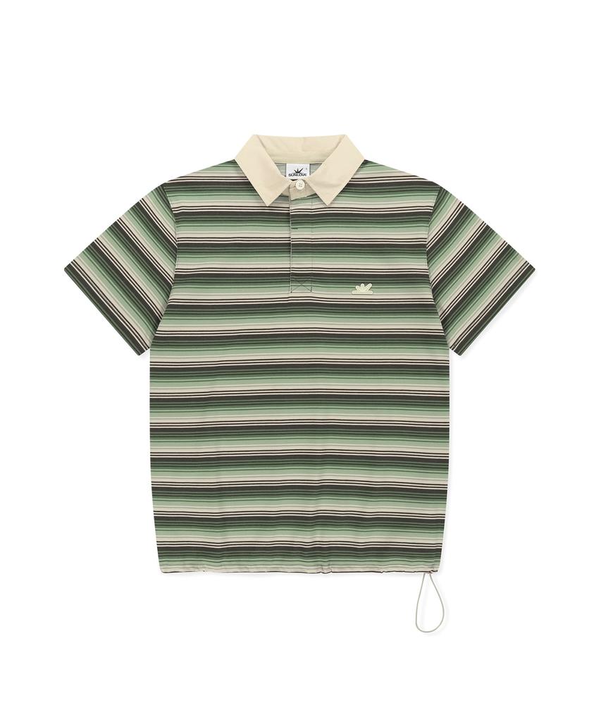 Sun Love Striped Caddy Polo Green