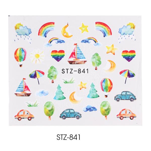 Water Nail Decal and Sticker Flower Leaf Tree Green Simple Summer Slider for Manicure Nail Art Watermark Tips