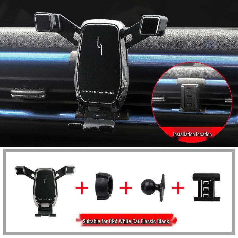 20-22 ORA White Cat Wireless Car Phone Holder with Charging & Navigation