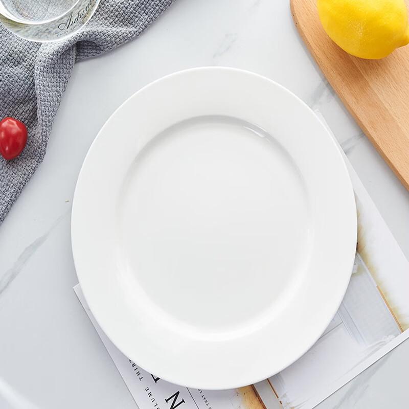 LISM 10-дюймовые плоские обеденные тарелки из чистой белой керамики (Набор из 2)