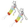 2PCS Trendy Bear Bead Keychain Perfect Bag Accessory Beads Hanging Ornament Fashion Key Holder Suitable for Everyday Use