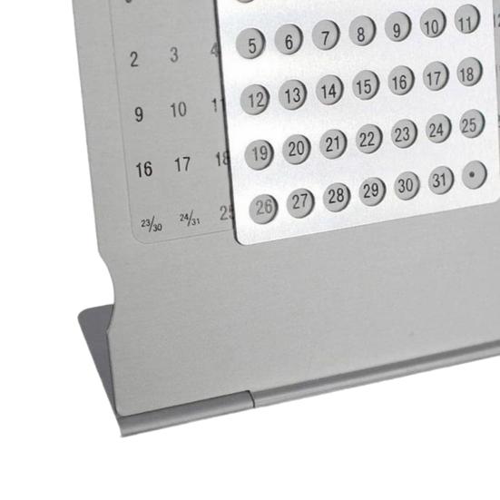 Perpetual Calendar Ultra-Light 1.4oz Aluminum Alloy Manual Adjustable Monthly Desk Calendar