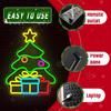 USB Plug-in Christmas Tree Bells LED Neon Decoration Pendant Sign Light 41x32cm with 2m Cable, 1kg Weight, Includes 2 Adhesive