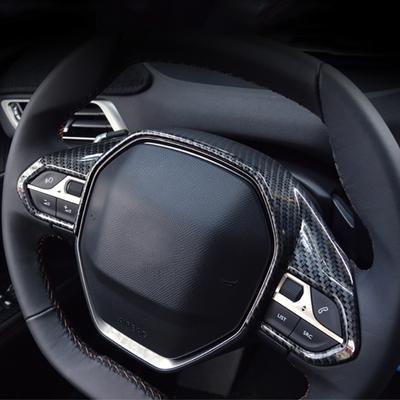 For Peugeot 508 Allure SW GT   ABS Carbon Fibre Car Steering Wheel Decoration Cover Trim Car Accessories Styling