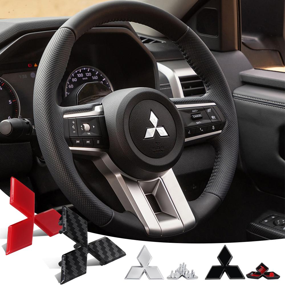Car Steering Wheel Badge Sticker Decoration Accessories For Mitsubishi Pajero Outlander XL Montero Lancer Triton l200 Evo ASX