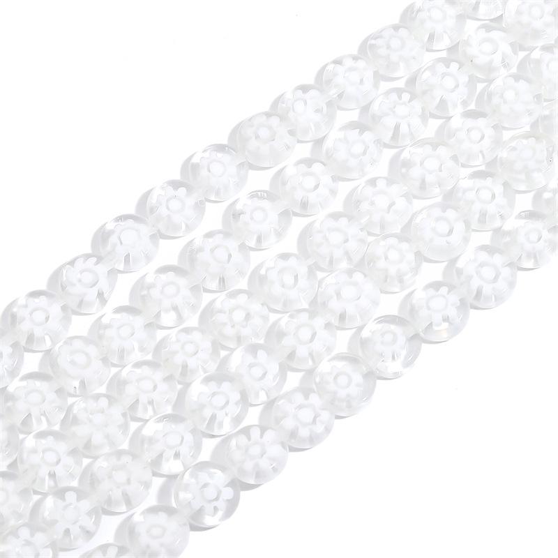 Thousand Flower Glazed Flat Beads for DIY Bracelets, Necklaces, and Earrings