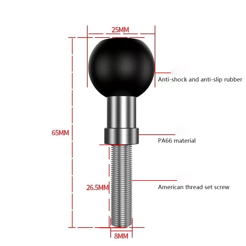 1 inch Ball Head Adapter to M6 M8 M10 Screw for GoPro Mount Motorcycle GPS Phone Car Bracket Insta360 X3 Camera Accessories
