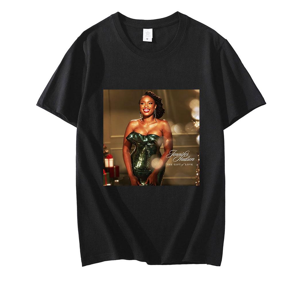 

Jennifer Hudson Graphic Print T-Shirt Comfortable O-neck Summer Short Sleeve T-Shirt Casual 100% Cotton Unisex Tops XS чёрный