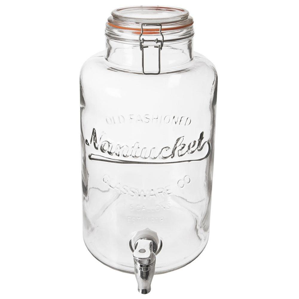 Large Glass Beverage Dispenser with Tap 6.7L