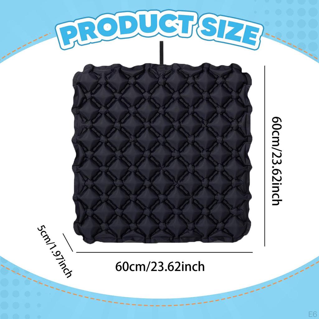 Inflatable Office Chair Cushion, Foldable with Storage Bag for Stadium, Camping, Hiking