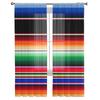 Colorful Mexican Stripes Bedroom Transparent Sheer Curtains Holiday Decoration Window Voile Tulle Curtain