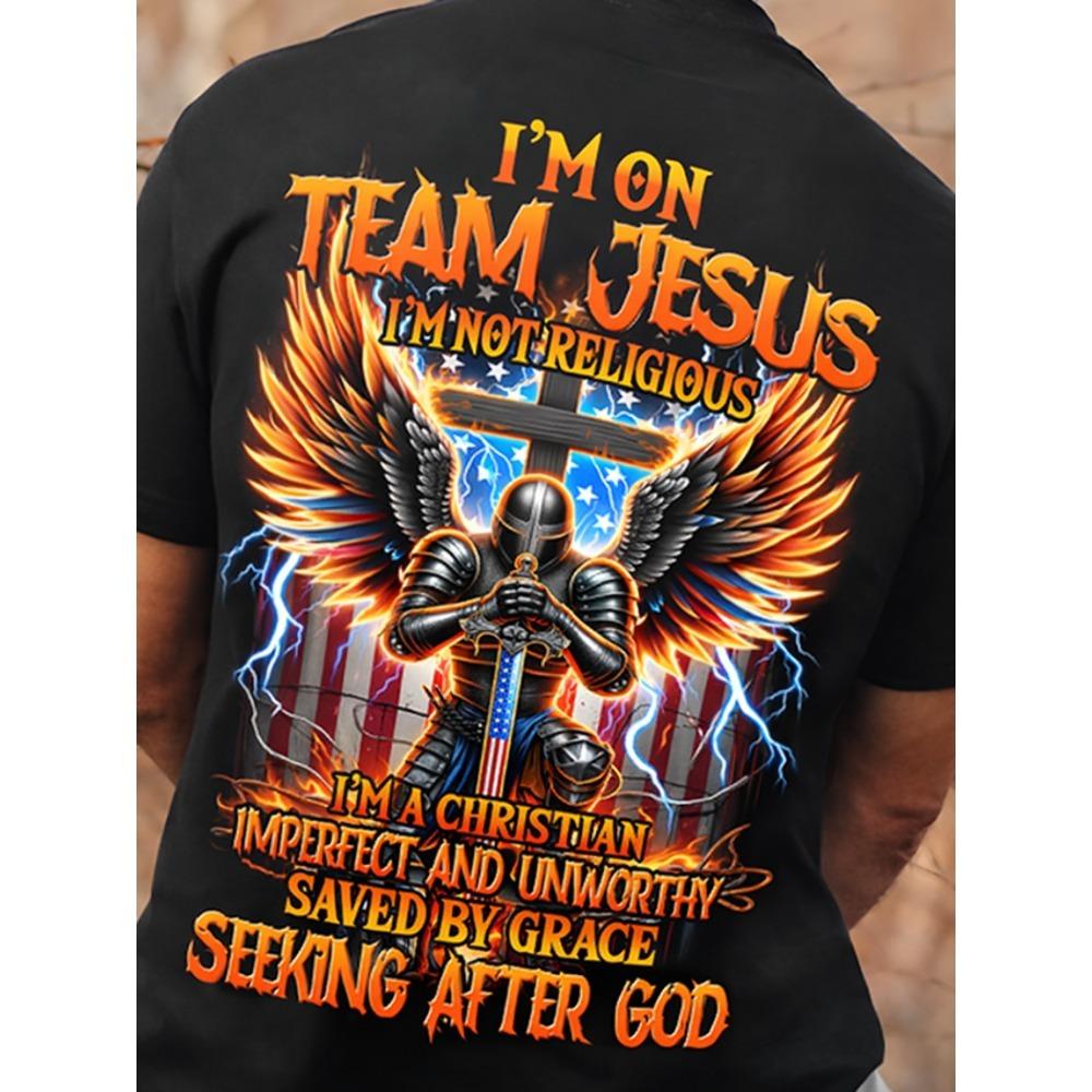 

Европейские размеры Мужская футболка с христианской верой Y2K Уличный стиль, Выбор Бога, Принт Иисуса, Подходит для церкви, Повседневной носки и Христианских подарков S чёрный