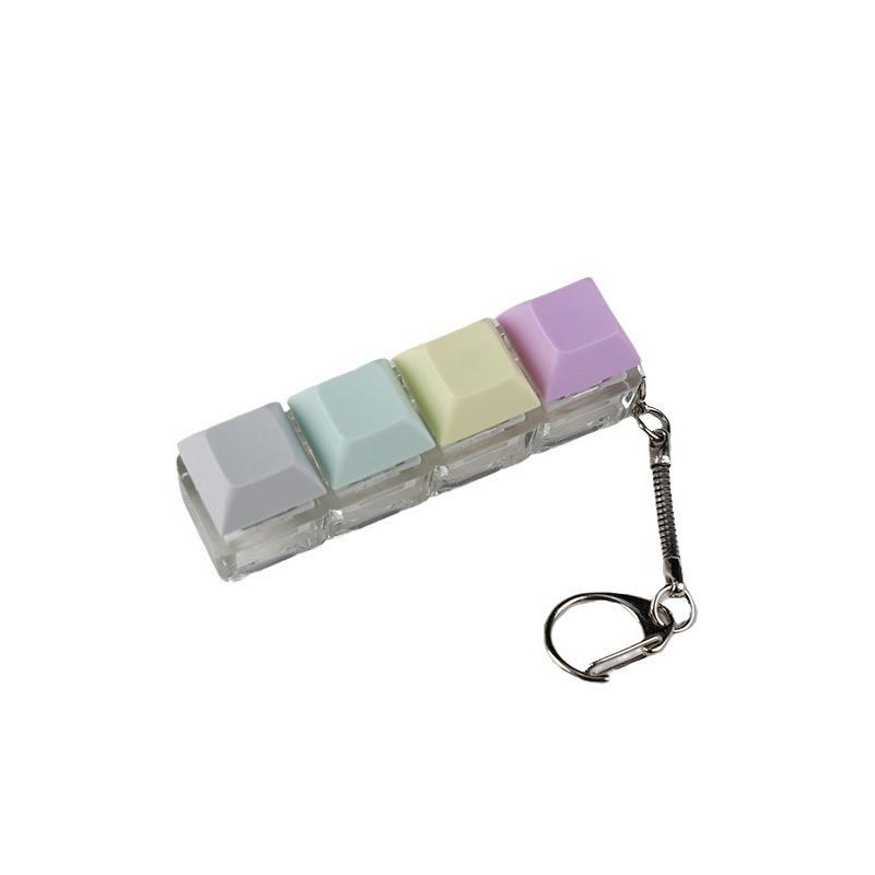 4-Keys Mechanical Keyboard Key Toy Keychain Party Stress Relief Diy Fidget Button Keycap Fidget Keyboard Toys Finger Keyboard