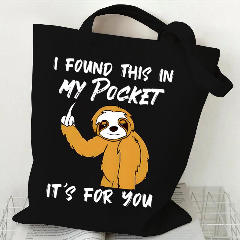 

Смішна сумка через плече Хараджуку з лінивцем для жінок чоловіків повсякденна багаторазова сумка для покупок мультяшна графіка лінивця вуличні сумки для леді