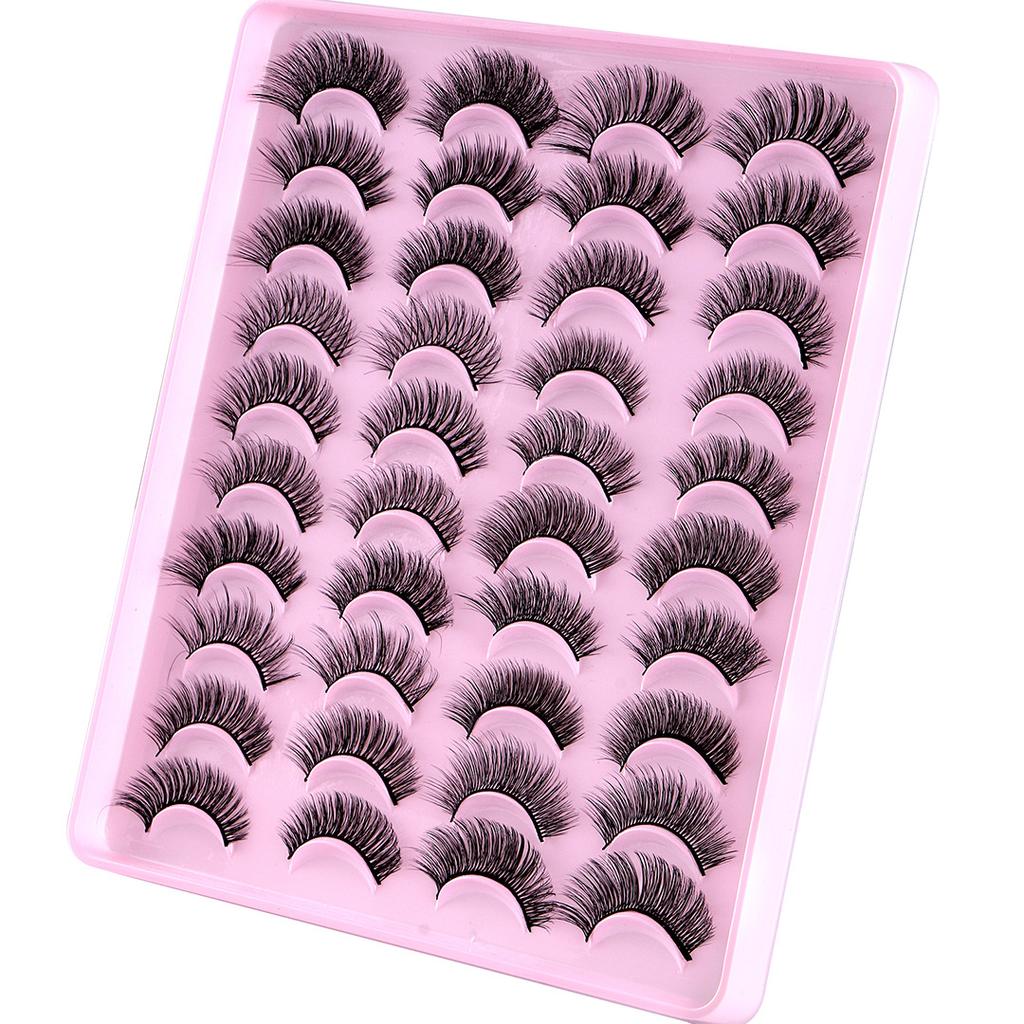 20 Pairs Of Mixed False Eyelashes, Simulated Curled Thick Natural Eyelashes