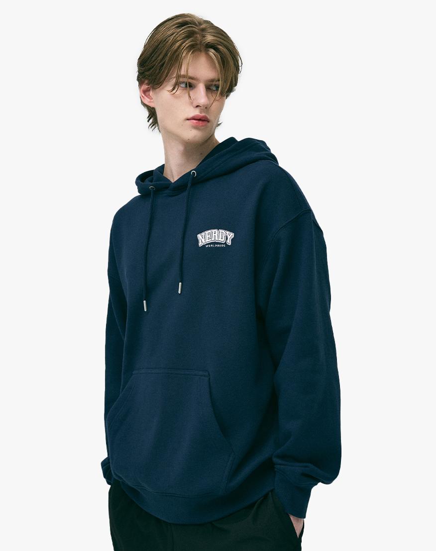 Ndy Mini Arch Logo Pullover Hoodie (Black/Ivory/Navy) Black Ivory Navy/L