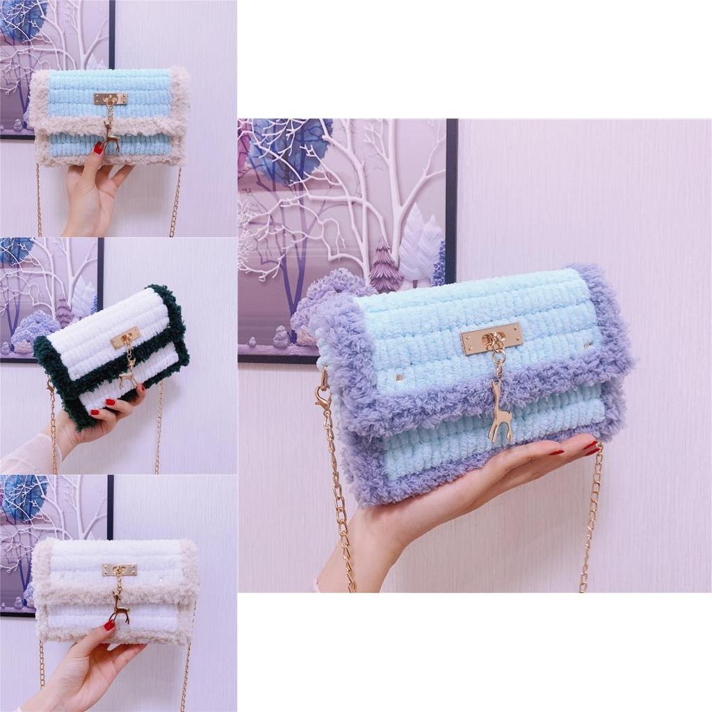 Handwoven Bag Diy Ice Grid Mesh Yarn Material Kit For Women Style