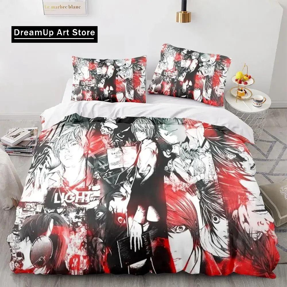 3D Print Anime Death Note Bedding Set Single Twin Full Queen King Size Bed Set Adult Kids Bedroom Duvet Cover Sets Home Textiles