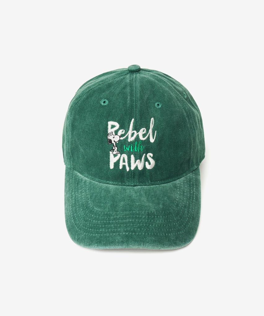 VTWO Rebel Snoopy Stone Washed Ball Cap (Green)