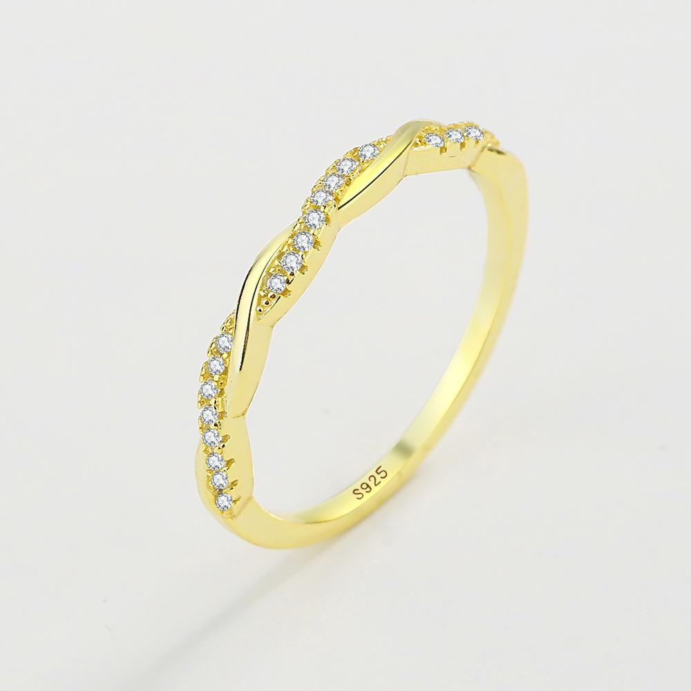 

Красивые высокого качества из натурального стерлингового серебра 925 пробы с прозрачным цирконием, золотые модные кольца для женщин, классические свадебные украшения 8 золотой