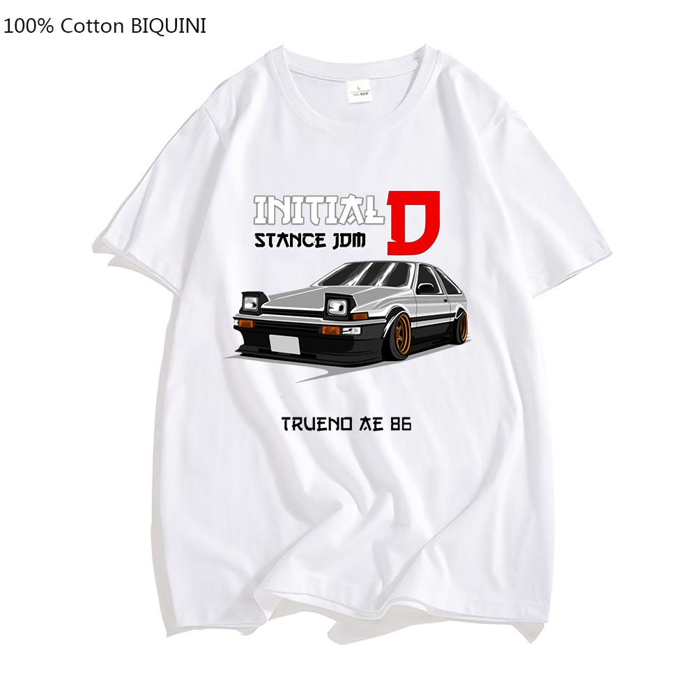 Initial D Tshirt Trueno AE86 Drift Car T-shirt Summer Fashion Mens Anime Printed T Shirt Casual Cotton Tees Hipster Hip Hop Tops