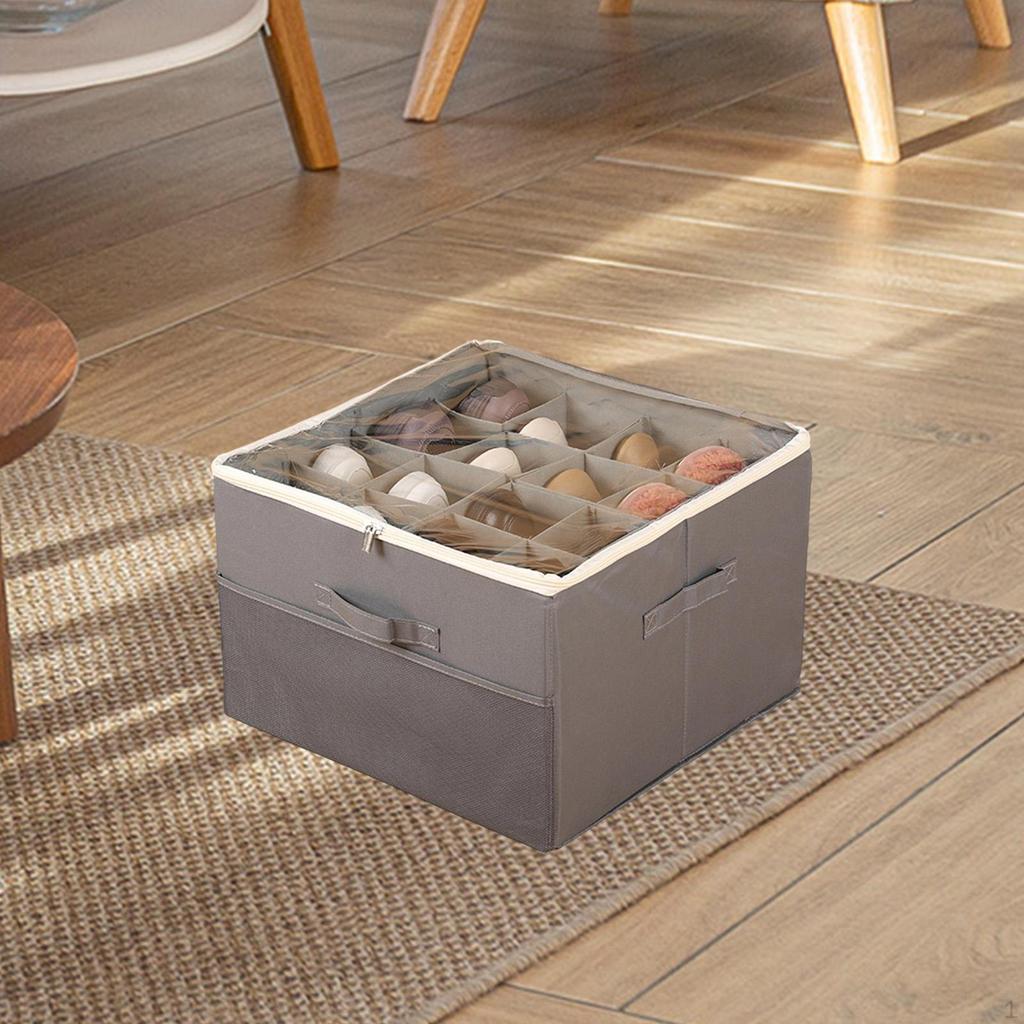 Foldable Shoe Organizer for Footwear Storage Box Multi Compartments Shoes Boot Bin