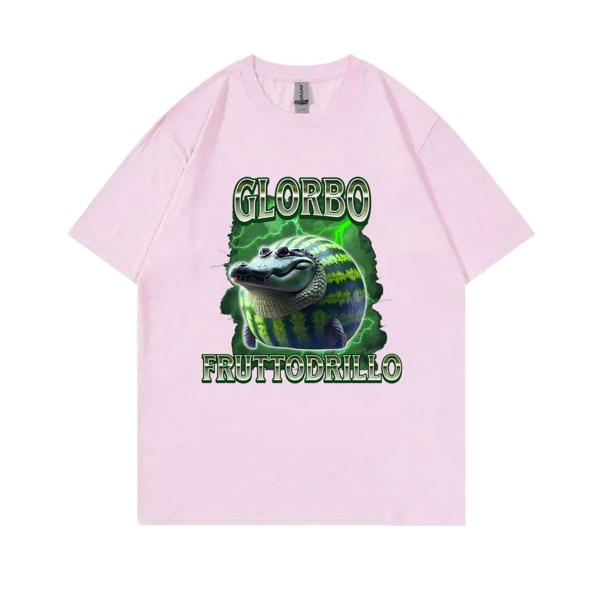 Italian Brainrot Glorbo Fruttodrillo T Shirts Watermelon Crocodile Funny Meme T-shirt Summer Men Women Fashion Oversized Tops