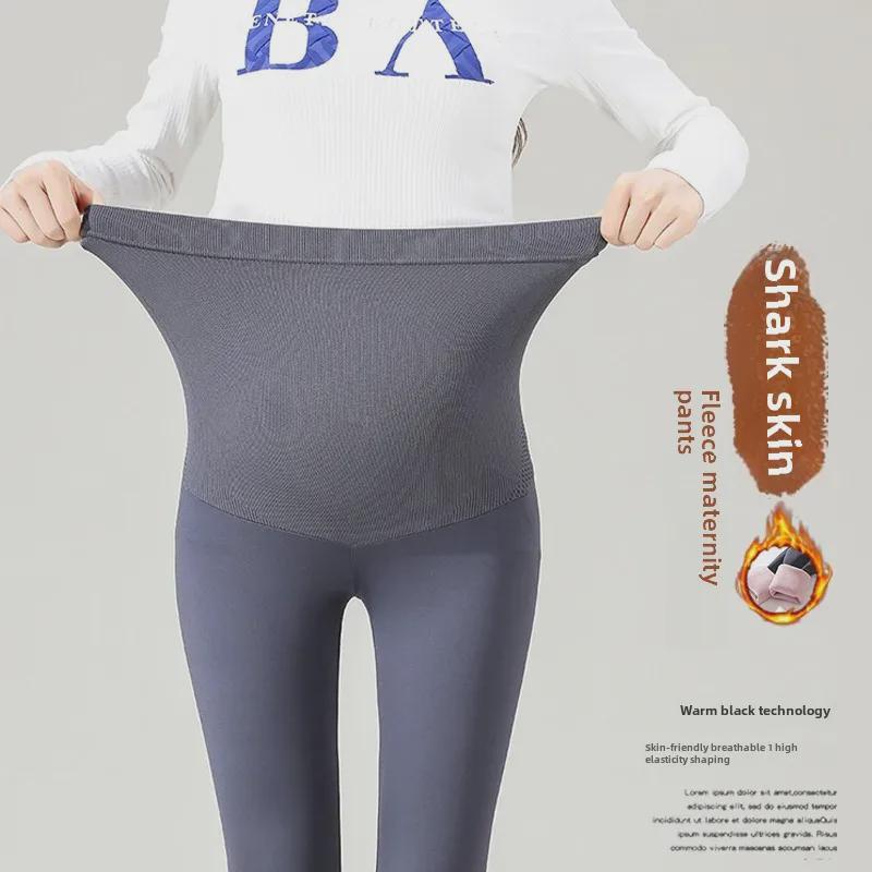 Autumn/Winter Maternity Leggings: Shark Pants for Yoga with Plus Velvet, Spring/Autumn Style.