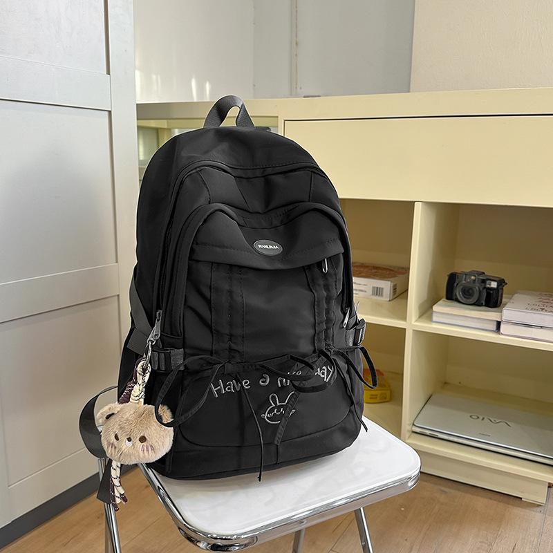 

Japanese Backpack Women s 2026 New Simple Large-capacity Travel Commuter Backpack Versatile Casual College Student Schoolbag single bag чорний