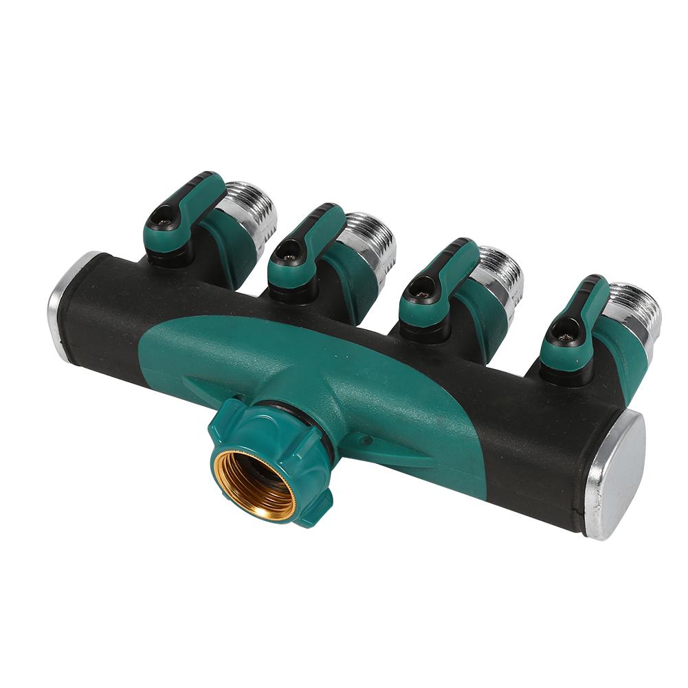 4 Way Water Tap Converter Connector Splitter Hose Pipe Adapter Garden Irrigation Watering