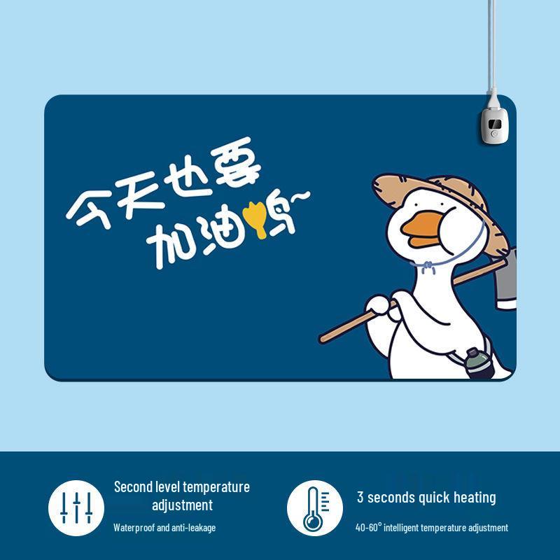Large Heated Cartoon Desk Pad – Thick, Constant Temperature Mouse Pad for Home & Office
