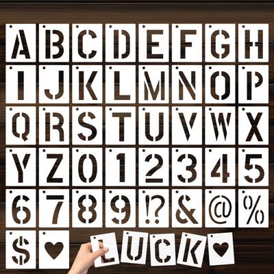 42Pcs Letter Stencils Set Multipurpose Symbol Numbers Craft Stencils Reusable Alphabet Templates DIY Art Projects