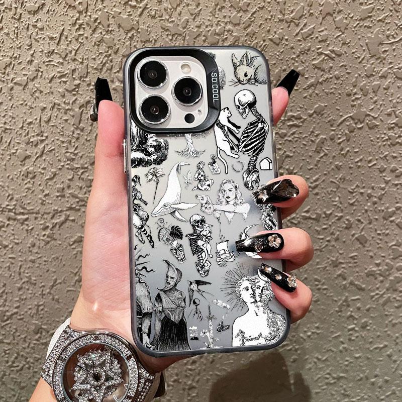 Anime Character Combination Laser Phone Case for iPhone 13 12 Mini 11 Pro Max 16 15 14 Pro Max Plus Shockproof Back Cover Fundas