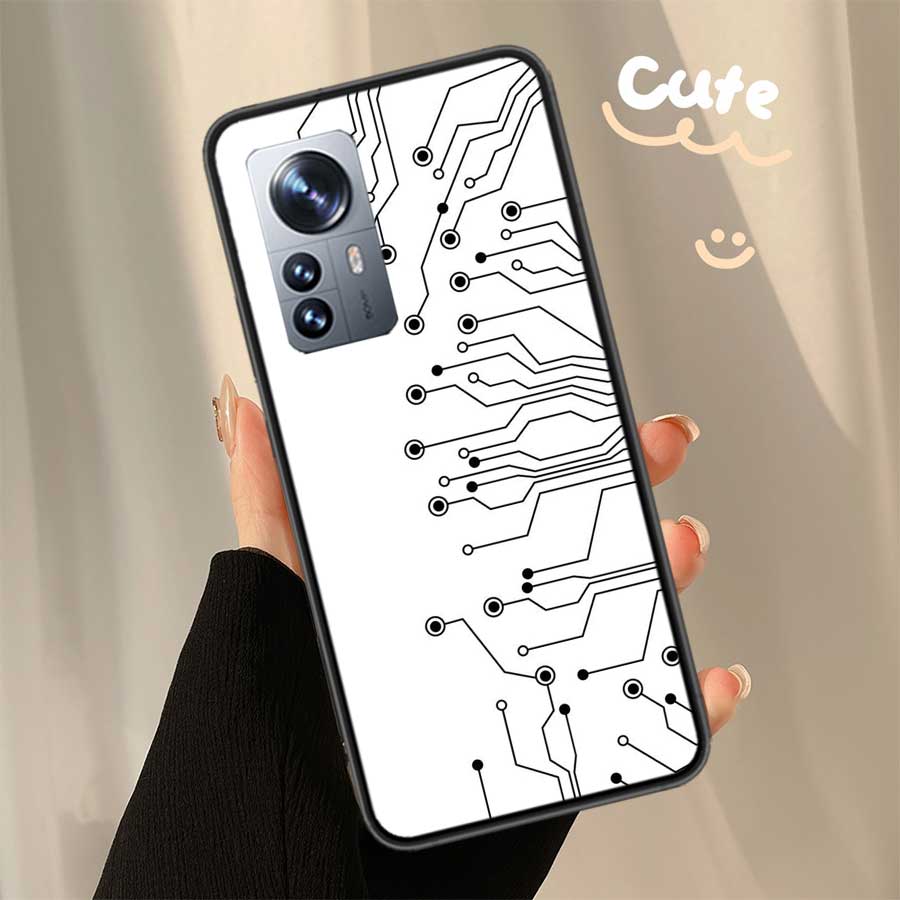 The Transmission line Diagram of The Chip Phone Case For Xiaomi Poco X7 X6 X5 X4 X3 GT NFC M4 M5 Pro 5G M3 Mi F6 F5 F4 F3 F2 F1