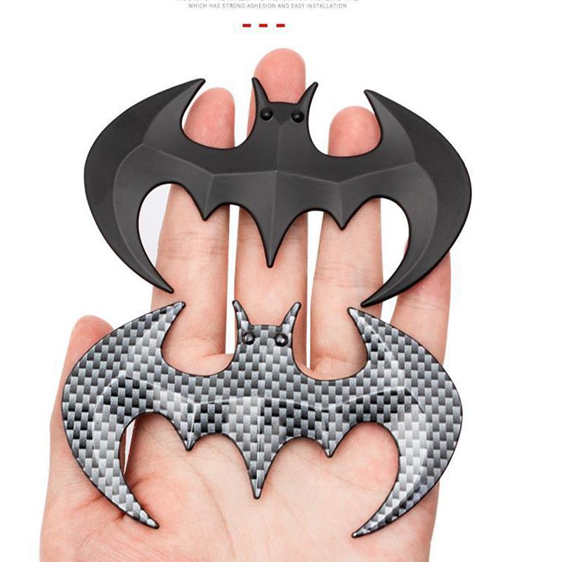 3D Metal Carbon Fiber Universal Bat Emblem Car Body Sticker Rear Trunk Badge Auto Stying Motorcycle Decoration Accessories