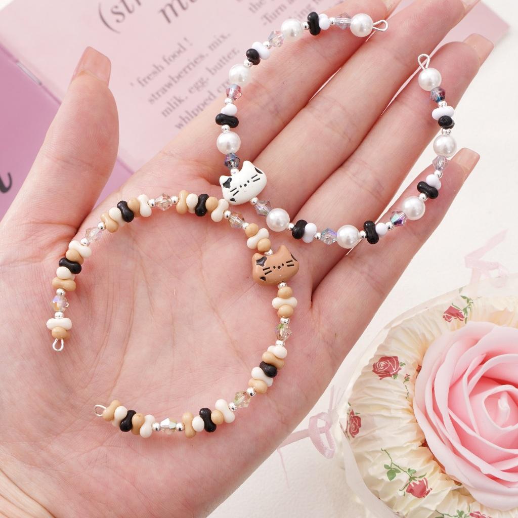 [12X9mm] 1pc Alloy Cat Beads Color Cute Kitten Beads Accessories DIY Jewelry Accessories