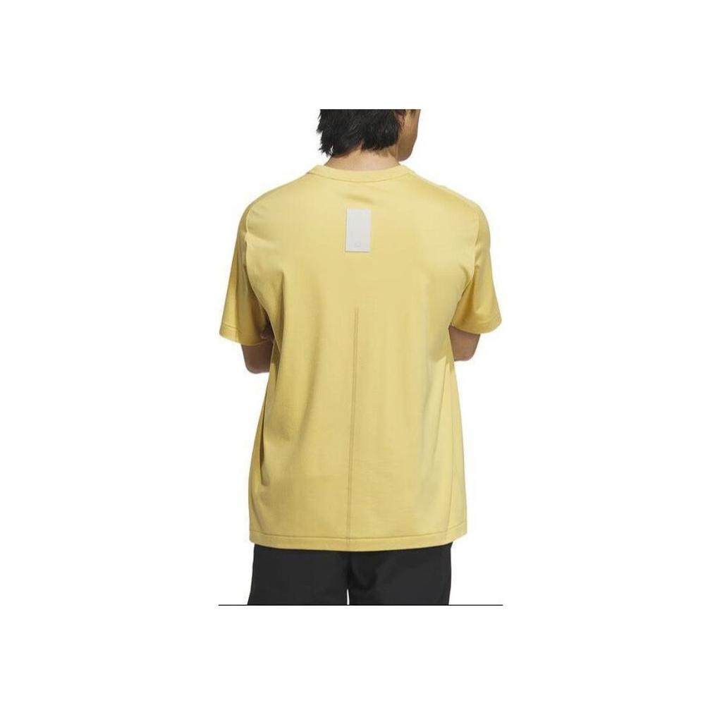 Adidas Casual Pullover Sports T-Shirt Men Tops Yellow IX4272