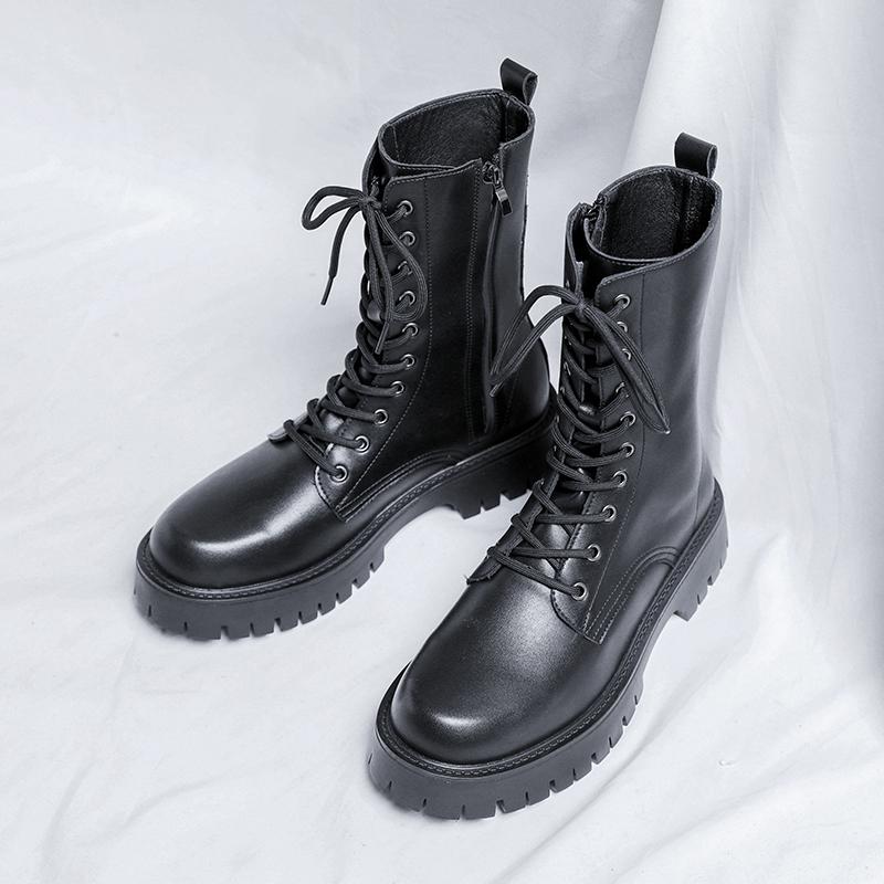 Fashion Luxury Brand Men's Boots High Top Designer Casual Shoes High Quality Leather Business Boots Outdoor Work Boots Hombre Male Botas